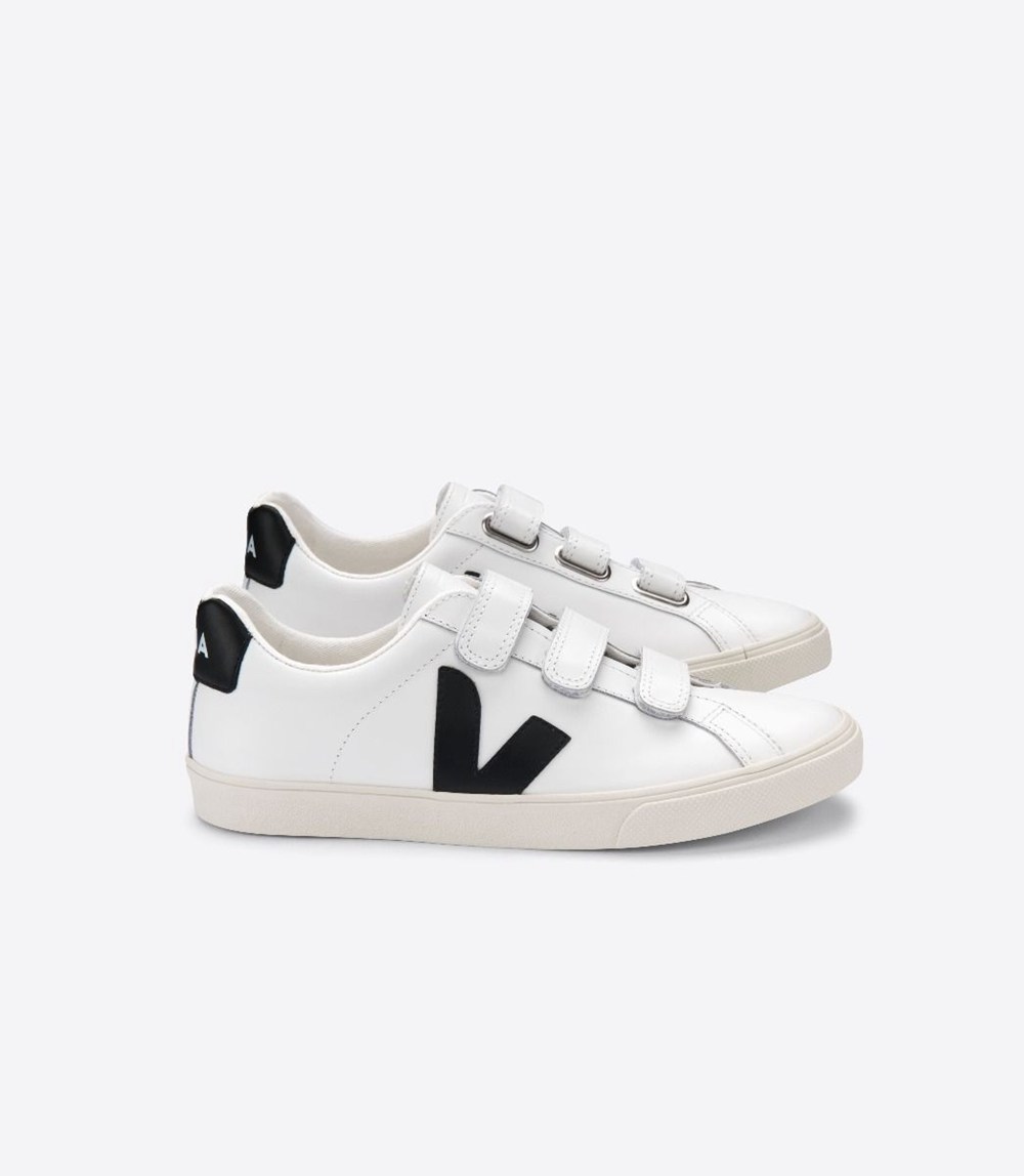 Veja Sneakers Dam - 3-Lock Läder - Vita/Nigga - 486715-AJM